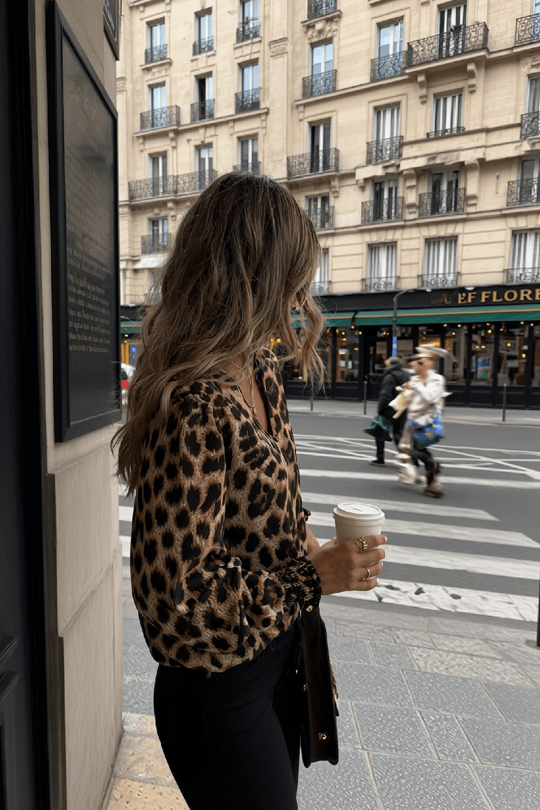 Nice leopard V-neck blouse styled for the night that earns a photograph — Amavé.