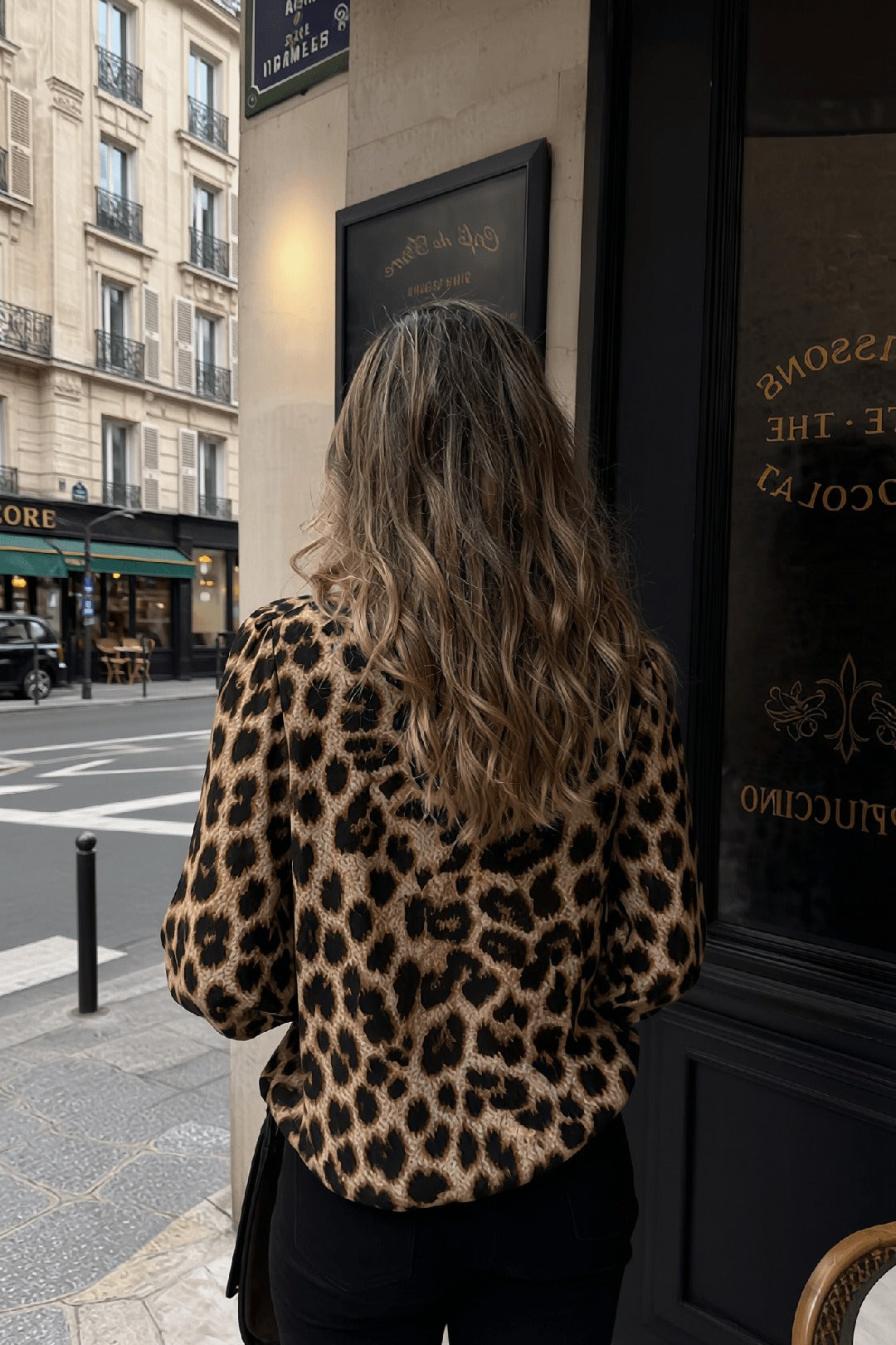 Nice leopard V-neck silk blouse, lunches that turn into dinners — Amavé.